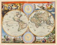 Wereldkaart door Bastiaan Stoopendaal (1682)