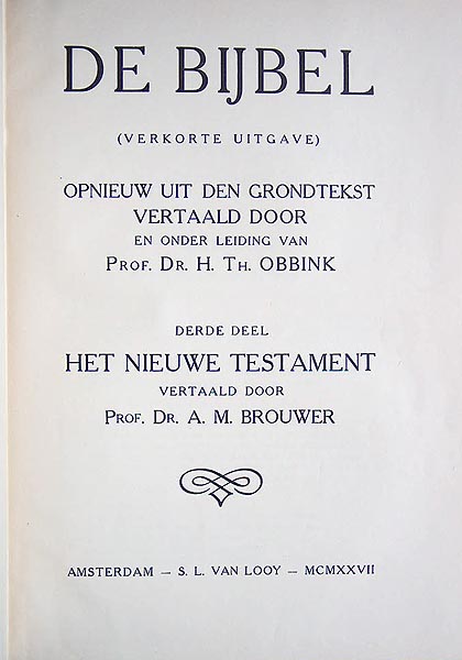 Vertaling Th. Obbink en A.M. Brouwer